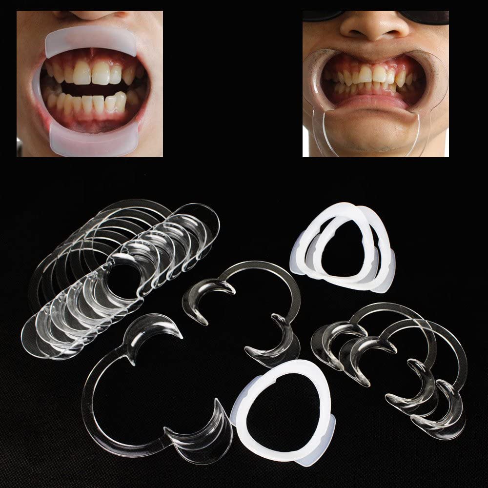 Airgoesin 12pcs Oral Lip Mouth Cheek Retractor C Shape & O Shape Dental Mouth Opener