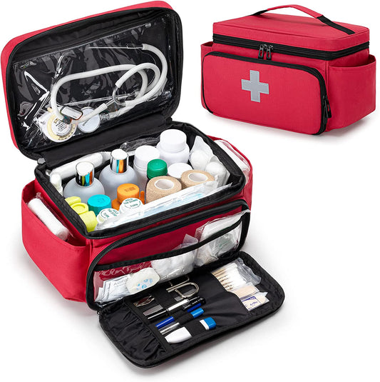 Doctor Medicine Storage Case Bag, Empty, Hospital Clinic or Family First Aid Organizer Case Box for Emergency Medical Kits (Bag Only)