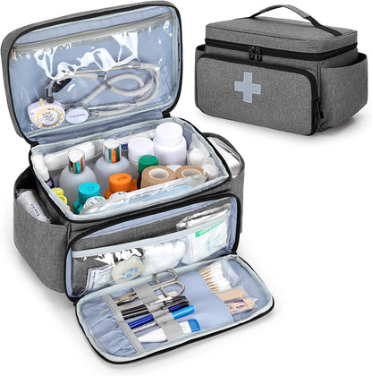 Doctor Medicine Storage Case Bag, Empty, Hospital Clinic or Family First Aid Organizer Case Box for Emergency Medical Kits (Bag Only)