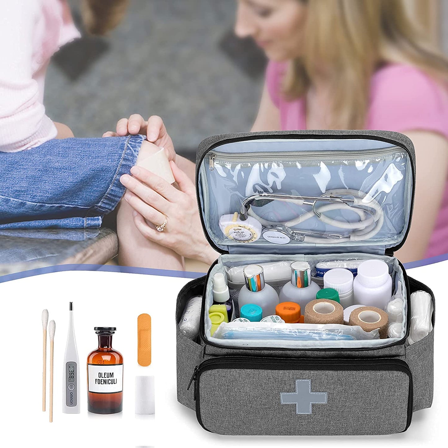 Doctor Medicine Storage Case Bag, Empty, Hospital Clinic or Family First  Aid Organizer Case Box for Emergency Medical Kits (Bag Only)